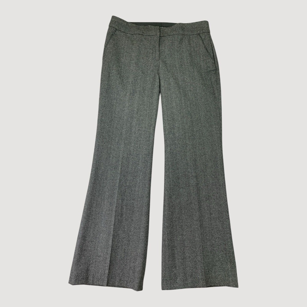Leyla Pants Womens 10 (34x32) Gray Flared Wool Blend Lined Career‎ Trousers